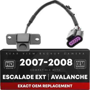 Rear View Backup Camera, Reverse Park Assist - Compatible with 2007-2008 Cadillac Escalade EXT, 2007-2008 Chevrolet Avalanche - OEM 15862575, GM1960120 Rear View Backup Camera, Reverse Park Assist - Compatible with 2007-2008 Cadillac Escalade EXT, 2007-2008 Chevrolet Avalanche - OEM 15862575, GM1960120