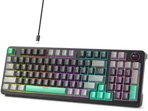 Meidosa AK96 Mechanical Keyboard Smart Display & Knob, Top Mount 96% Wired Mechanical Keyboard USB-C, Hot Swappable, Software Support, Creamy Sounding, 96 Keys (Black) Meidosa AK96 Mechanical Keyboard Smart Display & Knob, Top Mount 96% Wired Mechanical Keyboard USB-C, Hot Swappable, Software Support, Creamy Sounding, 96 Keys (Black)