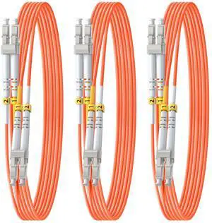 FiberPrime- OM1 LC to LC Fiber Patch Cable, Duplex Multimode, MM Fiber Optic Patch Cable, 1G, 50/125um, LSZH, 5m/16ft,3Pack FiberPrime- OM1 LC to LC Fiber Patch Cable, Duplex Multimode, MM Fiber Optic Patch Cable, 1G, 50/125um, LSZH, 5m/16ft,3Pack