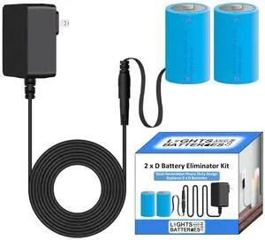 2 x D Next-Generation Heavy-Duty Battery Replacement Eliminator Kit for Toys, Flameless Candles & Other Electronic Devices 2 x D Next-Generation Heavy-Duty Battery Replacement Eliminator Kit for Toys, Flameless Candles & Other Electronic Devices