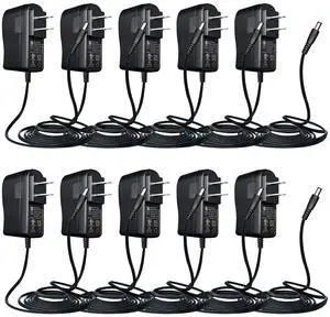UL Listed 10 Pack 12V 1A 10ft Power Supply Adapter, AC to DC 12W 12V 1000mA 800mA 500mA Replacement Power Cord for CCTV Security Camera DVR LED Strips Router BT Speaker LED Mirror Desk Lamp and More UL Listed 10 Pack 12V 1A 10ft Power Supply Adapter, AC to DC 12W 12V 1000mA 800mA 500mA Replacement Power Cord for CCTV Security Camera DVR LED Strips Router BT Speaker LED Mirror Desk Lamp and More