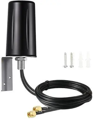 2x2 MIMO Omni Screw-Mount WiFi Antenna, 5G/ 4G/ LTE Outdoor Cellular Antenna, with 10 ft Cable SMA Male/Wall Mount Bracket, supput 4G LTE Router Gateway Modem Cellular Trail Camera 2x2 MIMO Omni Screw-Mount WiFi Antenna, 5G/ 4G/ LTE Outdoor Cellular Antenna, with 10 ft Cable SMA Male/Wall Mount Bracket, supput 4G LTE Router Gateway Modem Cellular Trail Camera