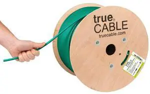 TRUE CABLE Cat6A Shielded Plenum Bulk Ethernet Cable (CMP), Overall Aluminum Foil Shield (F/UTP), 1000ft, Green, 23AWG Solid Bare Copper, 750MHz, 10Gbps, PoE++ (4PPoE), ETL Listed TRUE CABLE Cat6A Shielded Plenum Bulk Ethernet Cable (CMP), Overall Aluminum Foil Shield (F/UTP), 1000ft, Green, 23AWG Solid Bare Copper, 750MHz, 10Gbps, PoE++ (4PPoE), ETL Listed