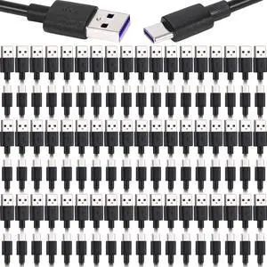 Kanayu 120 Pack USB Type C Cable Bulk, 3.3 ft Black Fast Charging Cable 3A Charge Cord Compatible with Android Phones and Tablets Kanayu 120 Pack USB Type C Cable Bulk, 3.3 ft Black Fast Charging Cable 3A Charge Cord Compatible with Android Phones and Tablets