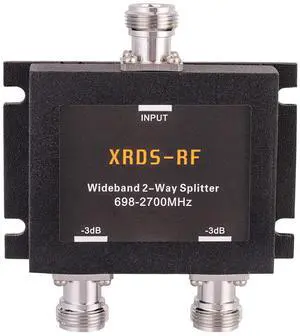 Wide-Band 2 Way Splitter-3dB N Type Female-50 Ohm Cellular Signal Splitter for 4G/LTE System by XRDS-RF (NOT for TV) Wide-Band 2 Way Splitter-3dB N Type Female-50 Ohm Cellular Signal Splitter for 4G/LTE System by XRDS-RF (NOT for TV)