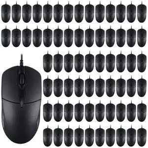 Kathfly 100 Pcs Black Wired USB Computer Mouse Bulk 1000 DPI 3 Button Corded Mouse with Home Office Noiseless Simple USB for Computer Laptop Desktop PC Kathfly 100 Pcs Black Wired USB Computer Mouse Bulk 1000 DPI 3 Button Corded Mouse with Home Office Noiseless Simple USB for Computer Laptop Desktop PC
