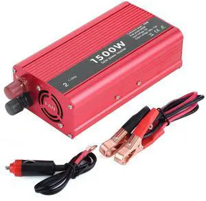 FOSA 1500W Car Power Inverter, 12V DC to 110V AC Converter with Dual 3.1A USB Port and AC Outlets, Red, for Car, Small Electronics FOSA 1500W Car Power Inverter, 12V DC to 110V AC Converter with Dual 3.1A USB Port and AC Outlets, Red, for Car, Small Electronics