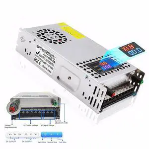 SWTPWR Adjustable Power Supply DC 0-24V 0-25A 600W with LED Display 24V Power Supply Variable AC to DC Converter 110V to 24V Designed for LED Light Car Stereo Electronics (24V-25A-600W, DC24V) SWTPWR Adjustable Power Supply DC 0-24V 0-25A 600W with LED Display 24V Power Supply Variable AC to DC Converter 110V to 24V Designed for LED Light Car Stereo Electronics (24V-25A-600W, DC24V)