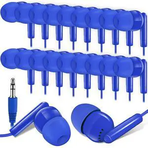 Kanayu 100 Packs Earbuds Bulk Basic Student Earphone Individually Bagged 3.5 mm Headphones for Schools Classrooms Library Teens Gift(Blue) Kanayu 100 Packs Earbuds Bulk Basic Student Earphone Individually Bagged 3.5 mm Headphones for Schools Classrooms Library Teens Gift(Blue)