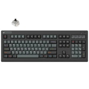 FLESPORTS OG104 Tri-Mode Retro Mechanical Keyboard, Full-Size Gasket Mount Gaming Keyboard, Hot Swappable, PBT Keycaps, 4000mAh for Mac/PC - Silent Switches ^^ Black FLESPORTS OG104 Tri-Mode Retro Mechanical Keyboard, Full-Size Gasket Mount Gaming Keyboard, Hot Swappable, PBT Keycaps, 4000mAh for Mac/PC - Silent Switches ^^ Black