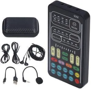 Voice Changer Set, I9 Multifunction Portable Recording Mini Sound Card, 8+8 Different Sounds Effects for Phone Computer Tablet, Game Music Recording Voice Changer Set, I9 Multifunction Portable Recording Mini Sound Card, 8+8 Different Sounds Effects for Phone Computer Tablet, Game Music Recording