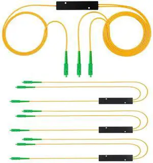 4PCS Fiber Optic Cable Splitter with 1 to 2 Distribution Channel 50:50 Ratio Wiring Coupler for GPON,FTTH,CATV System (SC-APC 1 to 2) 4PCS Fiber Optic Cable Splitter with 1 to 2 Distribution Channel 50:50 Ratio Wiring Coupler for GPON,FTTH,CATV System (SC-APC 1 to 2)