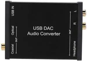 USB DAC Audio Converter, USB Sound Card Adapter with Analog Output, Coaxial Optical Digital Output, Earphone Output for 10, Plug and Play USB DAC Audio Converter, USB Sound Card Adapter with Analog Output, Coaxial Optical Digital Output, Earphone Output for 10, Plug and Play