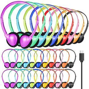 CNSZSLZ USB C Headphones Bulk 10 Pack for Classroom School Kids,On-Ear CNSZSLZ USB C Headphones Bulk 10 Pack for Classroom School Kids,On-Ear