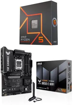 MICRO CENTER CPU Motherboard Combo - AMD Ryzen 5 7600X CPU Processor with ASUS TUF Gaming B850-E WiFi ATX Motherboard MICRO CENTER CPU Motherboard Combo - AMD Ryzen 5 7600X CPU Processor with ASUS TUF Gaming B850-E WiFi ATX Motherboard