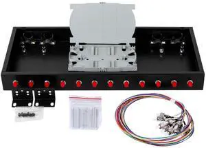 Duogalia FC-UPC 12 Simplex 12 Port Rack Mount Enclosure Box with Splice Tray Singlemode FC-UPC Kit (Includes 1.2 Meter Pigtail and 12PC Coupler) Duogalia FC-UPC 12 Simplex 12 Port Rack Mount Enclosure Box with Splice Tray Singlemode FC-UPC Kit (Includes 1.2 Meter Pigtail and 12PC Coupler)