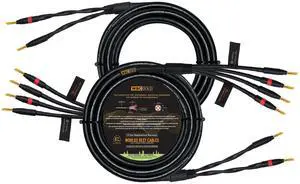WORLDS BEST CABLES 50 Foot WBC-GOLD-LOCAP-SPKR-12 AWG - Low-Capacitance - Low-Inductance - High Purity OFC - Audiophile HiFi Bi-Wire Speaker Cable Pair with Eminence Gold Banana Plugs WORLDS BEST CABLES 50 Foot WBC-GOLD-LOCAP-SPKR-12 AWG - Low-Capacitance - Low-Inductance - High Purity OFC - Audiophile HiFi Bi-Wire Speaker Cable Pair with Eminence Gold Banana Plugs