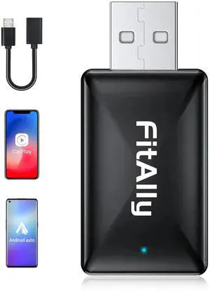 2 in 1 Wireless CarPlay & Android Auto Adapter, Plug & Plug Auto Connect No Delay, Converts Wired to Wireless for Factory Wired Cars from 2016+, Compatible for iPhone & Android Phone, US 2 in 1 Wireless CarPlay & Android Auto Adapter, Plug & Plug Auto Connect No Delay, Converts Wired to Wireless for Factory Wired Cars from 2016+, Compatible for iPhone & Android Phone, US