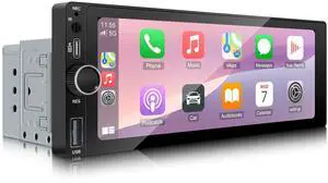 6.86 Inch Single Din Car Stereo with Wireless Carplay Android Auto FM EQ 6.86 Inch Single Din Car Stereo with Wireless Carplay Android Auto FM EQ