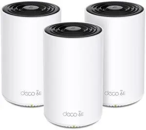 TP-Link Deco XE70 Pro AXE4900 Tri-Band WiFi 6E Mesh WiFi System - 2.5G WAN/LAN Ports, 4.9 Gbps Wi-Fi 7,200 Sq. Ft Coverage, Connect up to 200 Devices, 6 GHz Band, 3-Pack TP-Link Deco XE70 Pro AXE4900 Tri-Band WiFi 6E Mesh WiFi System - 2.5G WAN/LAN Ports, 4.9 Gbps Wi-Fi 7,200 Sq. Ft Coverage, Connect up to 200 Devices, 6 GHz Band, 3-Pack