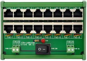 CZH-LABS DIN Rail Mount 8 Ports Passive RJ45 PoE Power Injection Board, Power Over Ethernet Injector Module. CZH-LABS DIN Rail Mount 8 Ports Passive RJ45 PoE Power Injection Board, Power Over Ethernet Injector Module.