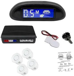 KACEPAR 4 Sensors Car Parking Assistance Reversing Radar LED Display Sound Warning White, Car Reversing Radars System, Front/Rear LED Display 12V Car Vehicle Reverse Backup Radar System KACEPAR 4 Sensors Car Parking Assistance Reversing Radar LED Display Sound Warning White, Car Reversing Radars System, Front/Rear LED Display 12V Car Vehicle Reverse Backup Radar System