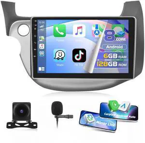 6+128G Car Stereo Radio for Honda Fit Jazz 2008-2013 10.1" Touch Screen Audio with CarPlay Android Auto Bluetooth GPS Navi Mirror Link WiFi EQ RDS Hi-Fi Backup Camera 6+128G Car Stereo Radio for Honda Fit Jazz 2008-2013 10.1" Touch Screen Audio with CarPlay Android Auto Bluetooth GPS Navi Mirror Link WiFi EQ RDS Hi-Fi Backup Camera