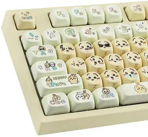 Hyekit PBT Keycaps MOA Profile Chiikawa Usagi Cute Keycaps 136 Keys Dye-Sublimation Kawaii Keycap Set for Cherry MX Magnetic Switches Mechanical Keyboard Hyekit PBT Keycaps MOA Profile Chiikawa Usagi Cute Keycaps 136 Keys Dye-Sublimation Kawaii Keycap Set for Cherry MX Magnetic Switches Mechanical Keyboard