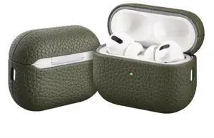 Leather Case for AirPods Pro 2/pro 3, Lychee Pattern Protective Cover with Wireless Charging, 360-Degree Protection, Handmade, Navy Blue (Olive drab, for AirPods Pro 32025) Leather Case for AirPods Pro 2/pro 3, Lychee Pattern Protective Cover with Wireless Charging, 360-Degree Protection, Handmade, Navy Blue (Olive drab, for AirPods Pro 32025)
