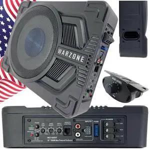 Gravity Warzone WZ100ST 10" Pro Audio Active Compact Under Seat Slim Aluminum 1000 Watts 4 Ohm Subwoofer Powerful Loud Speaker with Bass Volume Control Knob Gravity Warzone WZ100ST 10" Pro Audio Active Compact Under Seat Slim Aluminum 1000 Watts 4 Ohm Subwoofer Powerful Loud Speaker with Bass Volume Control Knob