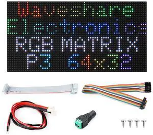 Waveshare RGB Full-Color LED Matrix Panel, 3mm Pitch, 64 32 Pixels, Adjustable Brightness, GOB Version Waveshare RGB Full-Color LED Matrix Panel, 3mm Pitch, 64 32 Pixels, Adjustable Brightness, GOB Version