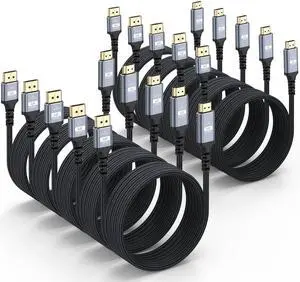 MOSIMLI 4K DisplayPort to HDMI Cable 10FT, 10-Pack, Support 4K@30Hz, 2K@60Hz, 1080p@120Hz, Nylon Braided DP to HDMI Uni-Directional Cord for Computer, Monitor, Graphics Card, HDTV, Projector MOSIMLI 4K DisplayPort to HDMI Cable 10FT, 10-Pack, Support 4K@30Hz, 2K@60Hz, 1080p@120Hz, Nylon Braided DP to HDMI Uni-Directional Cord for Computer, Monitor, Graphics Card, HDTV, Projector