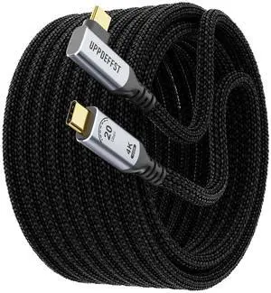 UPPDEFFST Long 16.5FT Right Angle USB C-C 3.2 Gen 2x2,20Gbps Data Transfer Cable Compatible with Thunderbolt 3,90 Degree USB-C to C Cord 100W Fast Charging,4K@120Hz Output Monitor,SSD,Docking. UPPDEFFST Long 16.5FT Right Angle USB C-C 3.2 Gen 2x2,20Gbps Data Transfer Cable Compatible with Thunderbolt 3,90 Degree USB-C to C Cord 100W Fast Charging,4K@120Hz Output Monitor,SSD,Docking.