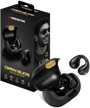 Monster Open Ear Wireless Earbuds, Bluetooth 5.4 Clip-On Earphones with Charging Case, Open Ear Design for Awareness, IPX5 Waterproof, Built-in Mic, Premium Sound, 5 Hour Playtime Monster Open Ear Wireless Earbuds, Bluetooth 5.4 Clip-On Earphones with Charging Case, Open Ear Design for Awareness, IPX5 Waterproof, Built-in Mic, Premium Sound, 5 Hour Playtime