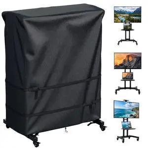 Outdoor TV Cover,Waterproof Outdoor TV Stand Covers for Rolling Mobile TV Stand Cart (Black, 50"L x 20"W x 55"H) Outdoor TV Cover,Waterproof Outdoor TV Stand Covers for Rolling Mobile TV Stand Cart (Black, 50"L x 20"W x 55"H)