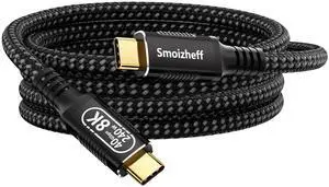 Smoizheff USB-C to USB-C Cable Supporting USB4 & Thunderbolt 4 40Gbps Data, 240W Fast Charging, 8K Video for Laptop, Tablet, Docking Station Monitor,SSD,6.6ft/2m Smoizheff USB-C to USB-C Cable Supporting USB4 & Thunderbolt 4 40Gbps Data, 240W Fast Charging, 8K Video for Laptop, Tablet, Docking Station Monitor,SSD,6.6ft/2m