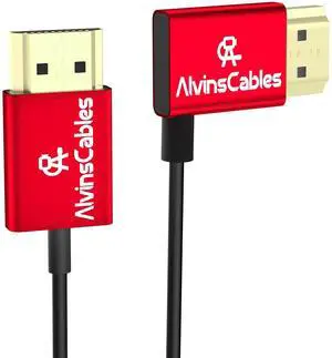 Alvin's Cables 8K 2.1 HDMI Cable 48Gbps High Speed 2.4mm Ultra-Thin HDMI 8K@60Hz 4K@120Hz for Canon C70, for Sony A7 A9, Blackmagic Camera, Atomos, SmallHD, Right Angle to Straight 2m^^ 6.56ft Alvin's Cables 8K 2.1 HDMI Cable 48Gbps High Speed 2.4mm Ultra-Thin HDMI 8K@60Hz 4K@120Hz for Canon C70, for Sony A7 A9, Blackmagic Camera, Atomos, SmallHD, Right Angle to Straight 2m^^ 6.56ft