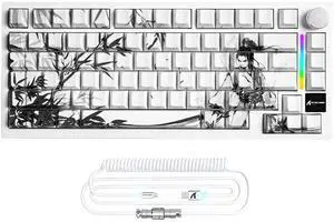 MAMBASNAKE Attack Shark X820 Ultra Wireless Mechanical Keyboard with TFT Smart Display&Knob,75% Bluetooth/2.4GHz/USB-C Keyboard,Gasket-Mounted Linear Switch with Coiled Cable,for Win/Mac, Ink S MAMBASNAKE Attack Shark X820 Ultra Wireless Mechanical Keyboard with TFT Smart Display&Knob,75% Bluetooth/2.4GHz/USB-C Keyboard,Gasket-Mounted Linear Switch with Coiled Cable,for Win/Mac, Ink S