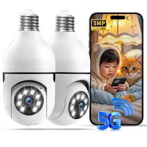 Seeborder Light Bulb Security Cameras,5MP & 360 PTZ Light Bulb Camera Outdoor, 5G&2.4G Light Bulbs Camera,AI Motion Detection,Color Night Vision,2-Way Talk,Cloud/TF Storage,Compatible with Alexa Seeborder Light Bulb Security Cameras,5MP & 360 PTZ Light Bulb Camera Outdoor, 5G&2.4G Light Bulbs Camera,AI Motion Detection,Color Night Vision,2-Way Talk,Cloud/TF Storage,Compatible with Alexa