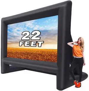 GYUEM 22 feet Projector Screen - Inflatable Outdoor and Indoor Theater Movie Screens - Includes Rope, Blower,Tent Stakes - Great for Outdoor Party Backyard Pool Fun GYUEM 22 feet Projector Screen - Inflatable Outdoor and Indoor Theater Movie Screens - Includes Rope, Blower,Tent Stakes - Great for Outdoor Party Backyard Pool Fun