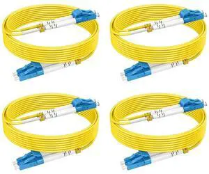Single Mode OS2 LC to LC Fiber Patch Cables 26ft/8m, SM Singlemode Fiber Optic Cable 10G SMF LSZH Duplex 9/125m OD 2.0mm (4pack), Single Mode OS2 LC to LC Fiber Patch Cables 26ft/8m, SM Singlemode Fiber Optic Cable 10G SMF LSZH Duplex 9/125m OD 2.0mm (4pack),