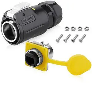 Allaounion RJ45 Waterproof Connector, Industrial Cat6 Ethernet Waterproof Jack, 8P8C Aviation Dual-Port Adapter, IP67-Rated Signal Coupler for Home and Industrial Networking Allaounion RJ45 Waterproof Connector, Industrial Cat6 Ethernet Waterproof Jack, 8P8C Aviation Dual-Port Adapter, IP67-Rated Signal Coupler for Home and Industrial Networking