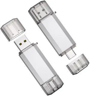 RAOYI 2 Pack 32GB USB C Flash Drive, 2 in 1 USB 3.0 Type C Dual OTG Metal Thumb Drive Jump Drive Memory Stick with Keychain Suitable for USB-C Smartphones, MacBook, Computers and Tablets (Silver) RAOYI 2 Pack 32GB USB C Flash Drive, 2 in 1 USB 3.0 Type C Dual OTG Metal Thumb Drive Jump Drive Memory Stick with Keychain Suitable for USB-C Smartphones, MacBook, Computers and Tablets (Silver)