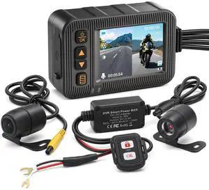 Motorcycle Dash Cam Front and Rear,2 Inch Screen Motorbike Dual Camera DVR, IP67 Waterproof Motorbike Camera with Light Vision G-Sensor,Loop Recording,Dashcam Motorcycle Dash Cam Front and Rear,2 Inch Screen Motorbike Dual Camera DVR, IP67 Waterproof Motorbike Camera with Light Vision G-Sensor,Loop Recording,Dashcam