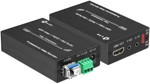 Mini HDMI Extender 1080p@60Hz, Full HD Uncompressed Transmission Up to 20km Over Fiber Optic Cable Single-Mode with External Stereo Audio, Support EDID RS232 HDCP Mini HDMI Extender 1080p@60Hz, Full HD Uncompressed Transmission Up to 20km Over Fiber Optic Cable Single-Mode with External Stereo Audio, Support EDID RS232 HDCP