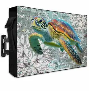 Ocean Outdoor TV Cover 50 Inch Weatherproof Sea Turtle Nautical Map for Outside, 600D Thick Waterproof Outdoor Screen Protector Outside TV Cover with Zipper for 48 to 50 inch Screens Ocean Outdoor TV Cover 50 Inch Weatherproof Sea Turtle Nautical Map for Outside, 600D Thick Waterproof Outdoor Screen Protector Outside TV Cover with Zipper for 48 to 50 inch Screens