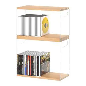 Movetility 2 Pack Acrylic DVD/CD Storage Box with Handle DVD Holder Case Movetility 2 Pack Acrylic DVD/CD Storage Box with Handle DVD Holder Case