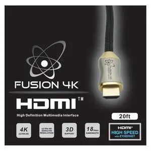 Fusion4k 4K HDMI Cable 20 Feet - High Speed 18Gbps ^^ 4K@60Hz 2K@144Hz 1080p@240Hz ^^ HDR ARC Dolby Atmos ^^ Braided Cord for PS5, Xbox Series X, Apple TV, Roku, Soundbar, Gaming Monitor Fusion4k 4K HDMI Cable 20 Feet - High Speed 18Gbps ^^ 4K@60Hz 2K@144Hz 1080p@240Hz ^^ HDR ARC Dolby Atmos ^^ Braided Cord for PS5, Xbox Series X, Apple TV, Roku, Soundbar, Gaming Monitor