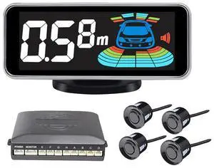 Universal 4-Sensor Car Reverse Backup Radar System - LED Display Parking Sensor Kit with Voice Alert & Distance Alarm - 12V Auto Rear Alert Monitor System compatible with Ford SUV Truck Universal 4-Sensor Car Reverse Backup Radar System - LED Display Parking Sensor Kit with Voice Alert & Distance Alarm - 12V Auto Rear Alert Monitor System compatible with Ford SUV Truck