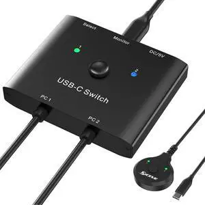 USB C Switch,USB C Switcher 2 Computers,Type C KVM Switch 8K@60Hz 4K@120Hz Video/10Gbps Data Transfer/100W Charging,Compatible with Thunderbolt Device,USB-C Cables Included USB C Switch,USB C Switcher 2 Computers,Type C KVM Switch 8K@60Hz 4K@120Hz Video/10Gbps Data Transfer/100W Charging,Compatible with Thunderbolt Device,USB-C Cables Included